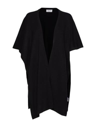 Davida Cashmere Open Poncho Svart