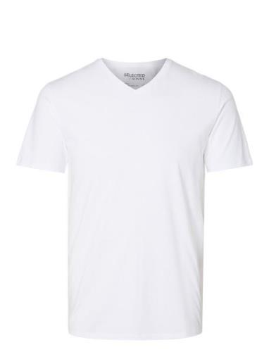 Selected Homme Slhnewpima Ss V-Neck Tee Noos Vit