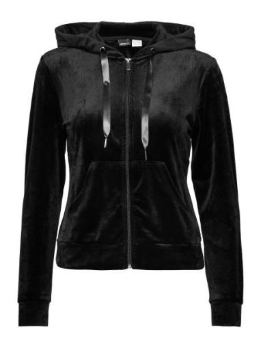 Gina Tricot Cecilia Velour Hoodie Svart