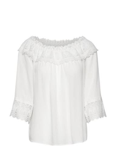 Cream Crbea Lace Blouse Vit