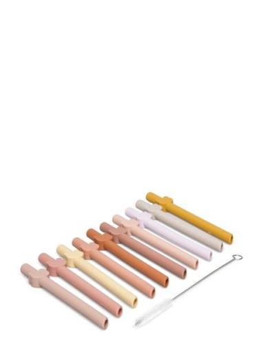 Badu Straw 10-Pack Home Meal Time Pink Liewood