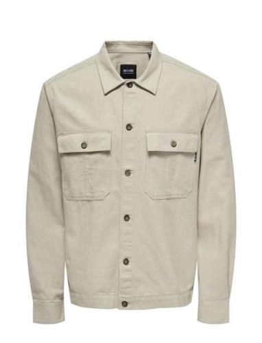 ONLY & SONS Onskennet Ls Linen Overshirt Noos Beige