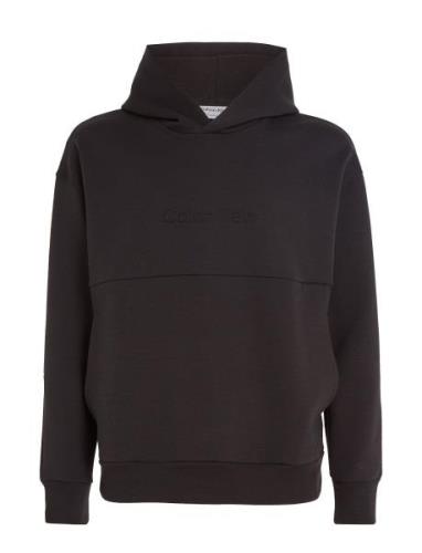 Calvin Klein Comfort Debossed Logo Hoodie Svart