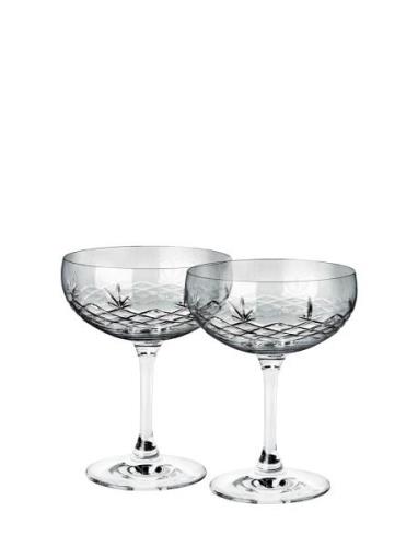 Crispy Dark Gatsby - 2 Pcs. Home Tableware Glass Champagne Glass Grey ...