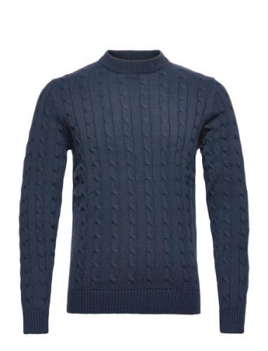 Selected Homme Slhryan Structure Crew Neck Blå