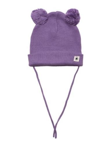 Lindex Cap Knitted Pom Pom Lila