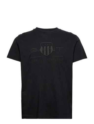 GANT Reg Tonal Shield Ss T-Shirt Svart