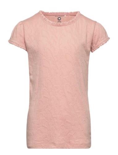 En Fant T-Shirt Ss Jacquard Rosa