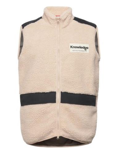 Knowledge Cotton Apparel Teddy Fleece Hood Vest With Rib Sto Kräm