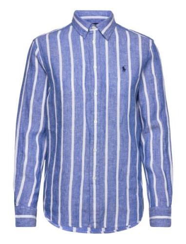 Polo Ralph Lauren Relaxed Fit Striped Linen Shirt Blå