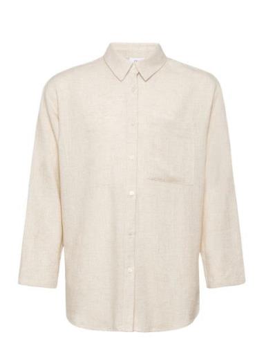 Grunt Latti Ls Linen Shirt Beige