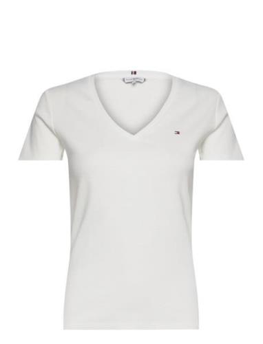 Tommy Hilfiger Slim Cody Rib V-Neck Ss Vit