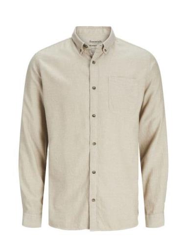 Jack & J S Jjeclassic Melange Shirt Ls Noos Beige