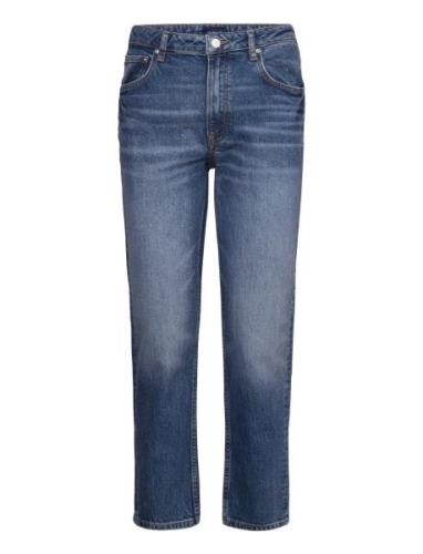 GANT Straight Cropped Jeans Blå