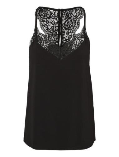 Vero Moda Vmana S/L Lace Top Ga Noos Svart