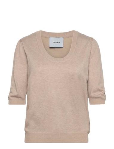 Minus Mspam Scoop Neck Knit T-Shirt Beige