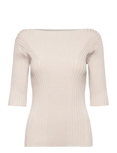 Calvin Klein Iconic Rib 1/2 Sleeve Sweater Beige