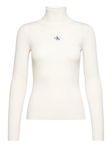 Calvin Klein Jeans Badge Roll Neck Sweater Vit