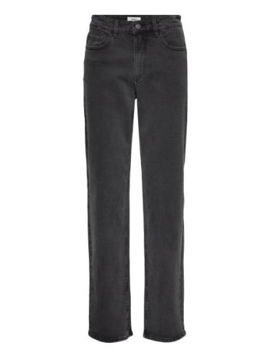 Object Objsava Mw Blk Straight Slit Jeans 124 Svart