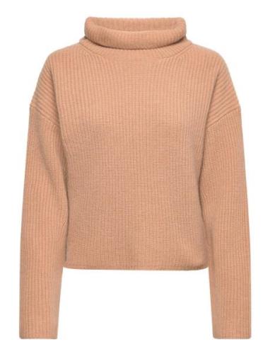 Polo Ralph Lauren Rib-Knit Wool-Cashmere Mockneck Jumper Beige