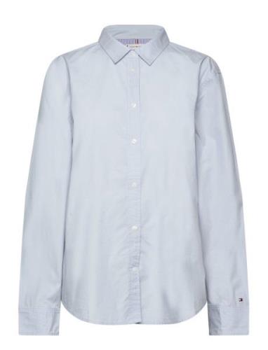 Tommy Hilfiger Org Co Poplin Regular Shirt Ls Blå