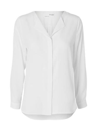 Selected Femme Slfsim -Dynella Ls Shirt O Vit