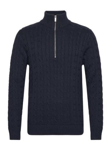 Selected Homme Slhryan Structure Half Zip Marinblå