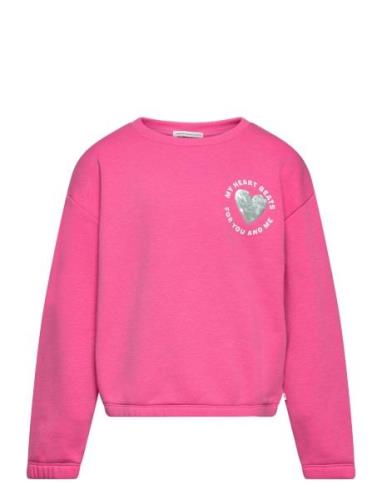 Tom Tailor Sequin Artwork Sweatshirt Rosa