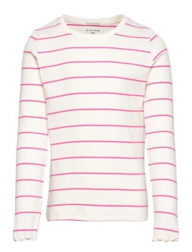 Tom Tailor Striped Rib Longsleeve Vit