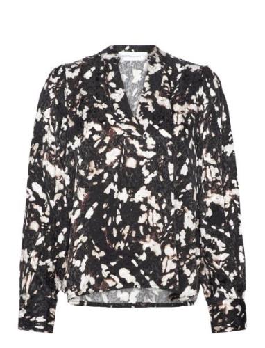 Selected Femme Slfjustine Ls Aop Top B Svart