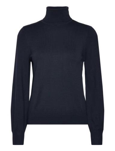 Esprit Collection Basic Roll Neck Jumper, Lenzing™ Ecovero™ Marinblå