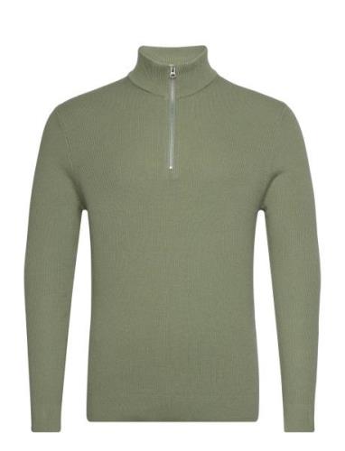 ONLY & SONS Onsphil Reg 12 Struc Half Zip Knit Noos Khaki Green