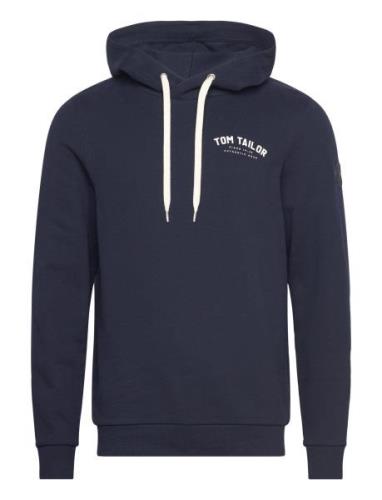 Tom Tailor Logo Hoodie Marinblå