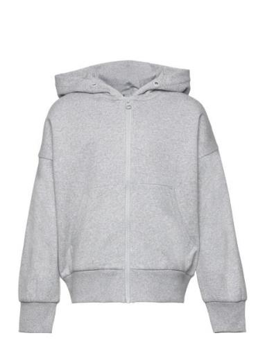 Lindex Sweatshirt Hoodie W Zip Solid Grå