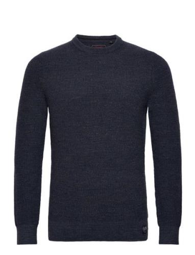 Superdry Textured Crew Knit Jumper Marinblå