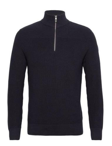 Tom Tailor Structured Knit Troyer Marinblå