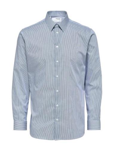 Selected Homme Slhslimnathan-Stripe Shirt Ls Noos Marinblå