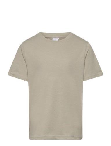 Lindex T Shirt Regular Solid Khaki Green