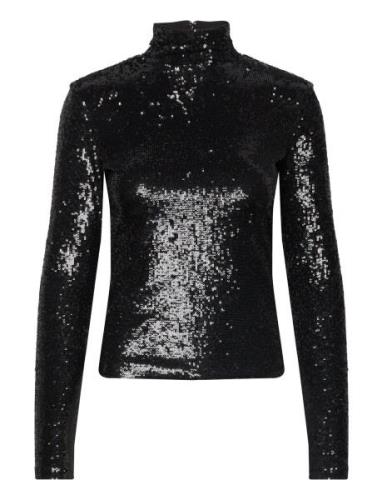 Polo Ralph Lauren Sequined Jersey Turtleneck Svart