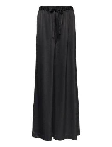 Polo Ralph Lauren Cropped Satin Wide-Leg Pant Svart