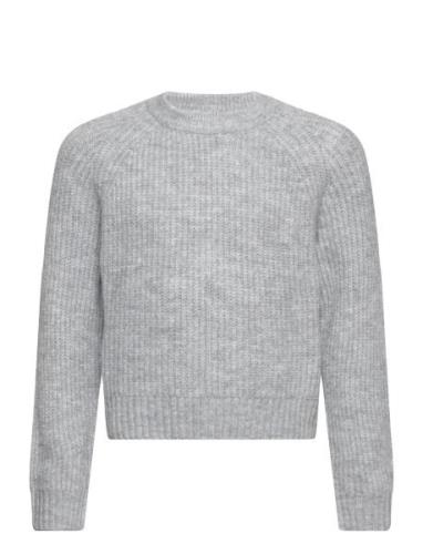 Lindex Sweater Knitted Solid Melange Grå