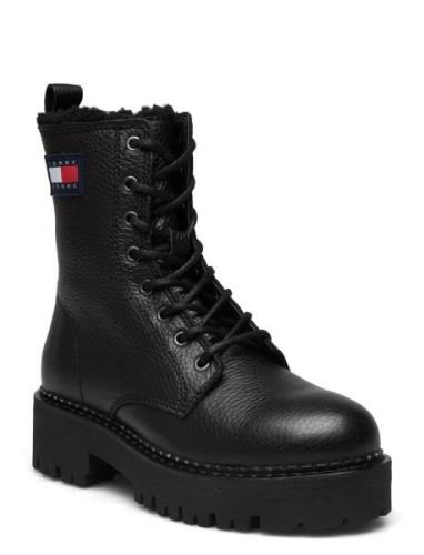 Tommy Hilfiger Tjw Urban Boot Tumbled Ltr Wl Svart