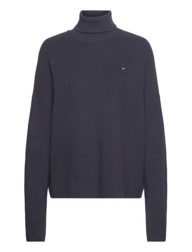 Tommy Hilfiger Co Cardigan Stitch Funnel-Nk Swt Blå