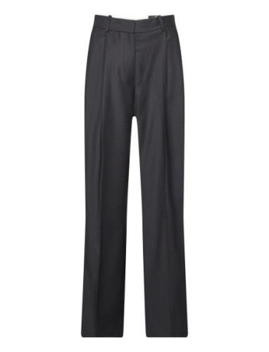 Tommy Hilfiger Wide Leg Pleated Wool Pant Svart