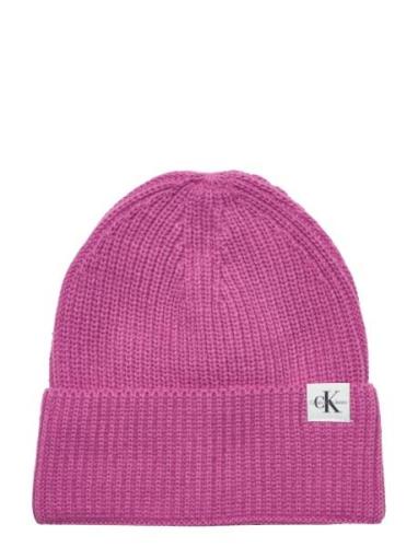 Calvin Klein Monogram Rib Beanie Rosa