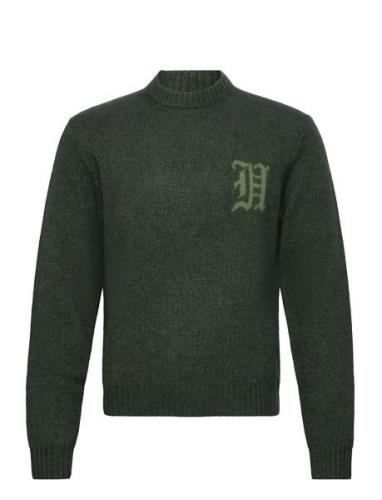 HAN Kjøbenhavn Intarsia Logo Crewneck Knit Grön