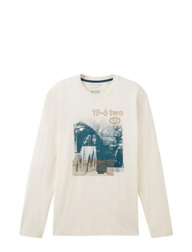 Tom Tailor Printed Longsleeve Kräm