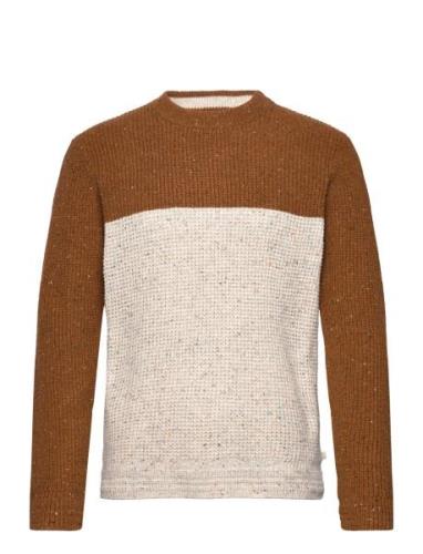 Tom Tailor Nep Structured Crewneck Knit Brun