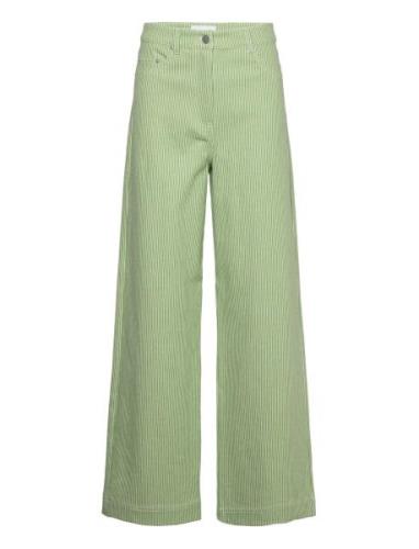 REMAIN Birger Christensen Striped Canvas Pants Grön