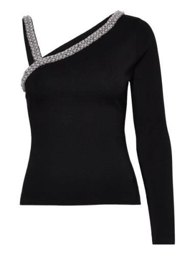 Karl Lagerfeld Shoulder Detail Knit Top Svart